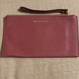 Michael Kors Rose Leather Clutch